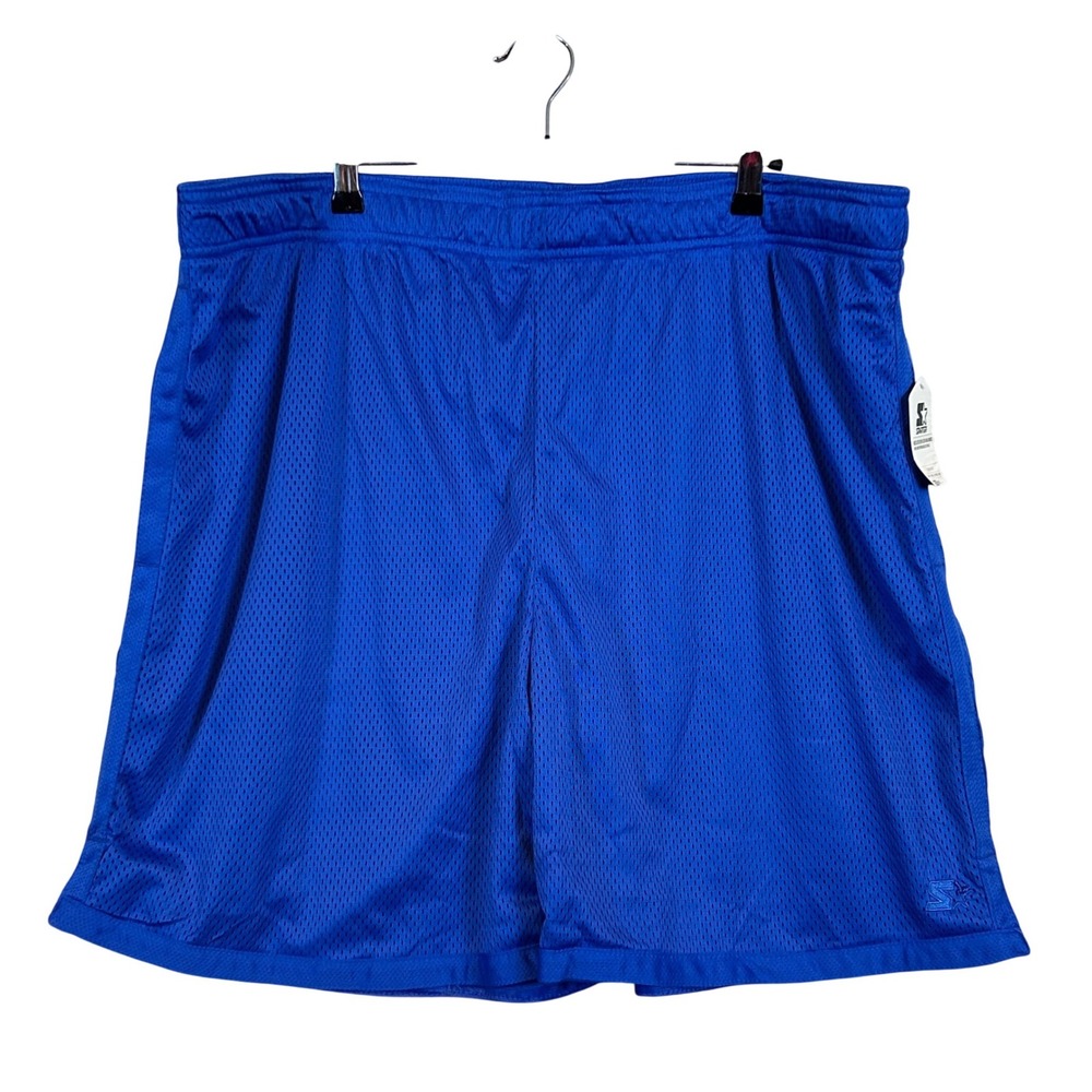 NWT Starter Mens Blue Fire Mesh Active Basketball Shorts XL Retro Athleisure